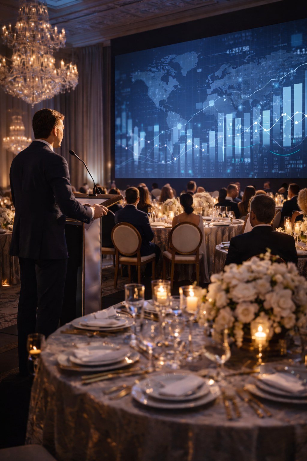 Soirée de gala en salle de réception