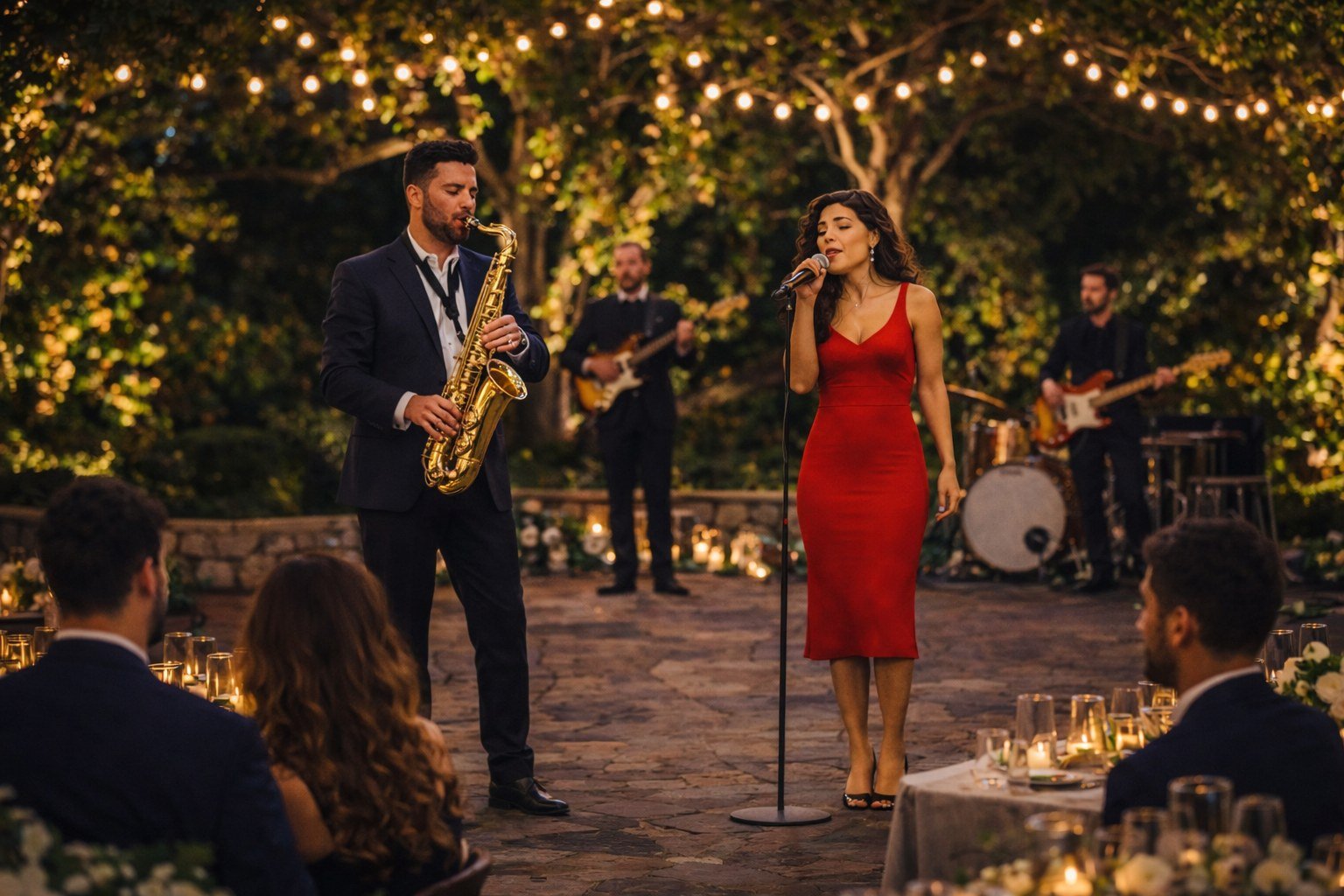 Soirée jardin au crépuscule